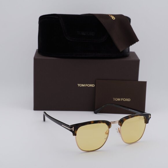 Tom Ford FT0248 52E Browline Sunglasses - Havana/Gold/Brown Photochromic - Picture 1 of 10